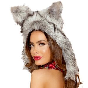 Roma Big Bad Wolf Faux Fur Hood Costume Accessory 4832